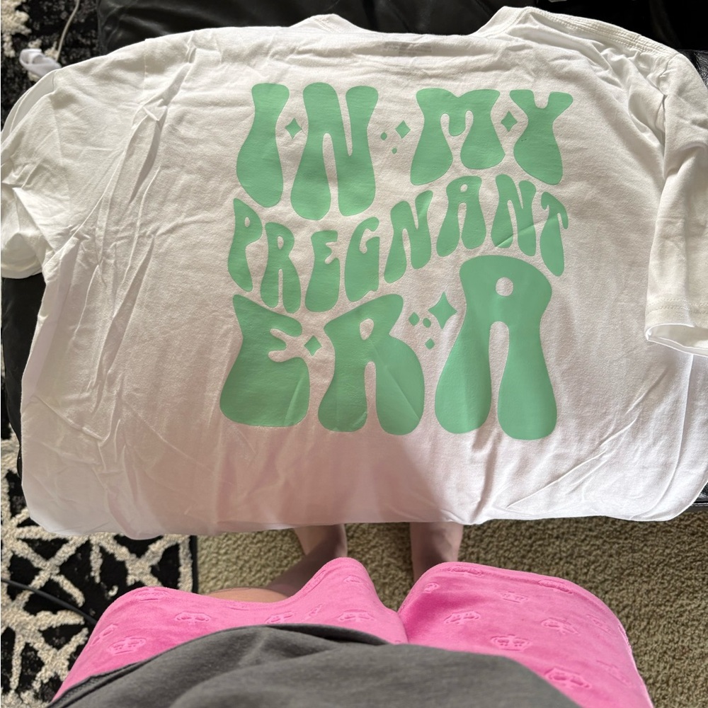 White and Green Graphic Kids T-Shirt